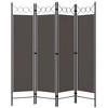 vidaXL 4-Panel Room Divider Anthracite 63"x70.9" - 2 of 4