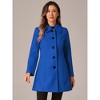 Allegra K Women's Collar Long Sleeve Single Breasted Winter Long Coat - 3 of 4