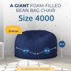 Ultimate Sack 4ft Bean Bag Chair, Oversized Comfortable Indoor Floor Lounger, Giant Foam-Filled Furniture for Relaxing, Electric Blue Suede - 3 of 4