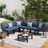 Cesicia 7-Piece Gray Patio Sofa Set with Coffee Table for Backyard, Porch & Poolside - 2 of 4