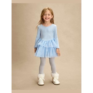Gymboree Toddler Girls Long Sleeve Glitter Tiered Tutu Dress - On Pointe  Blue 2T : Target