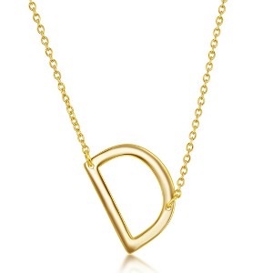 Bella Silver Sterling Silver Sideways Initial 18" Pendant Necklace - Available Colors: Silver, Gold - 1 of 2