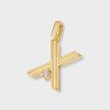 14K Gold Dipped Cubic Zirconia Ribbed Letter Charm - A New Day™ Gold - 2 of 2