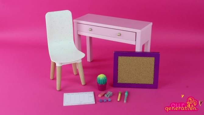 Our Generation Working Wonder Desk Accessory Set for 18&#34; Dolls, 2 of 8, play video