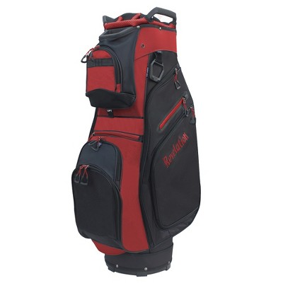 Revelation Golf "The General" Deluxe Cart Bag 14-way Top - Black / Red