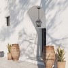 Syemin Outdoor Wall Light, Pole Lantern Lighting Fixture with Pier Mount Base Hard Wired, Black, 7.75"*7.75"*19.80" - 3 of 4