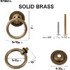 attop 4 Pack Solid Antique Brass Cabinet Pulls Ring Drawer Pulls, Antique Style Kitchen Cabinet Handles  Brass Drawer Handles for Cabinets - 2 of 3