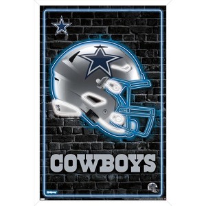 Trends International NFL Dallas Cowboys - Neon Helmet 23 Framed Wall Poster Prints - 1 of 4