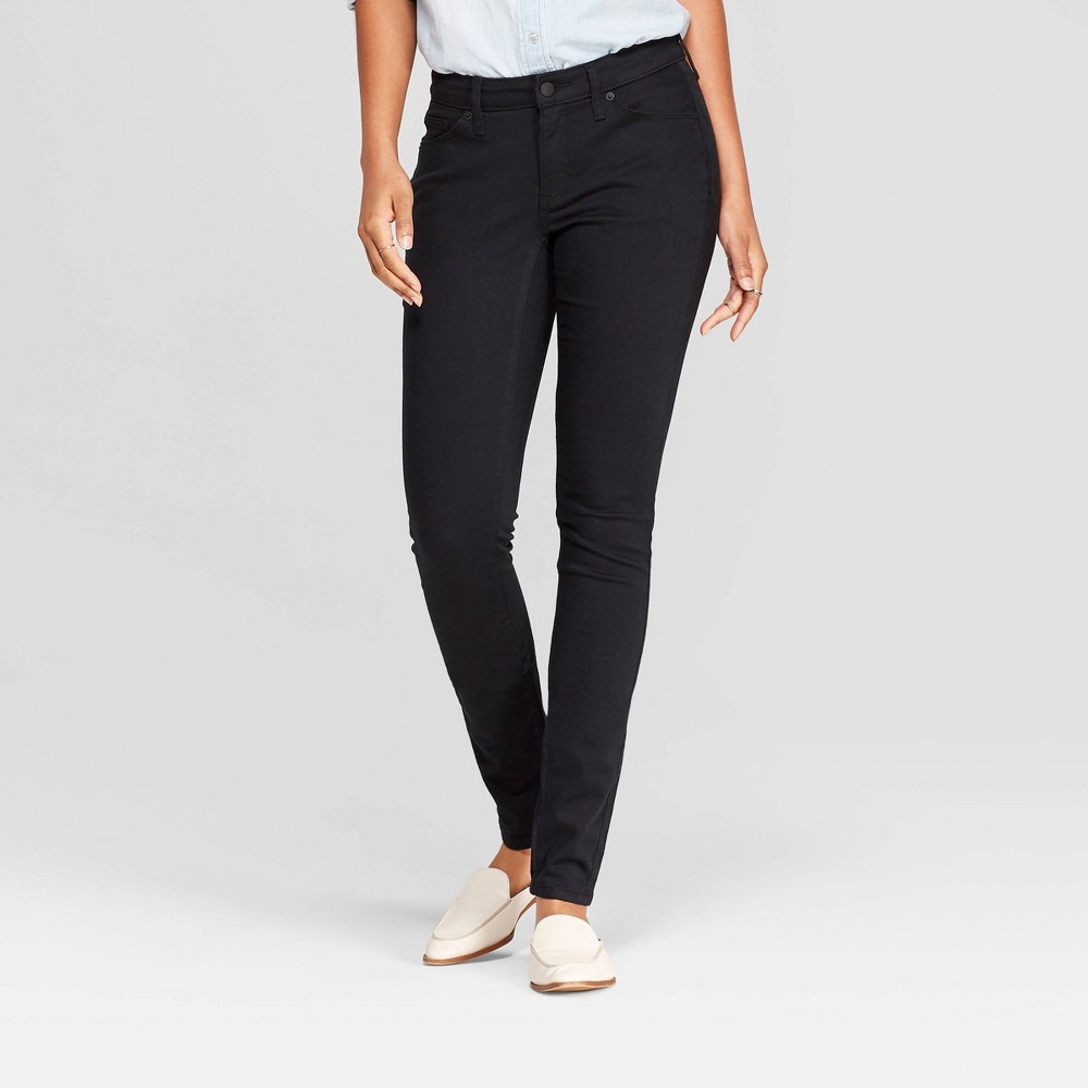 Women's Mid-Rise Curvy Skinny Jeans - Universal Thread Black Wash 2 Long | Target