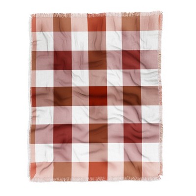 Lisa Argyropoulos Harvest Plaid Terracotta Woven Throw Blanket - Deny Designs