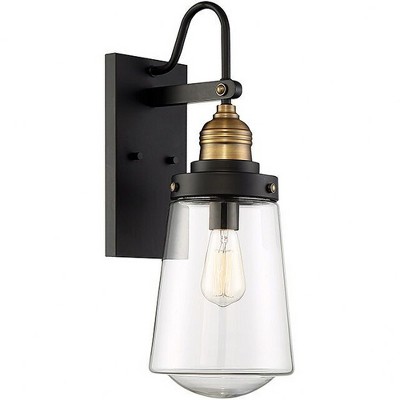 Macauley Vintage Black and Warm Brass Outdoor Wall Sconce