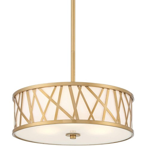 Possini Euro Design Layna Gold Pendant Light 16 1/4" Wide Modern Scattered Lines Metal Off-White Shade for Dining Room Kitchen - image 1 of 4