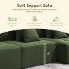 Okak105.5" L-Shaped Modular Convertible Sectional Sofa Modern Corduroy Upholstered Floor Couch 3PC Free Combination for Living Room,Apartment, Green - 4 of 4