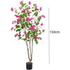 150cm (4.92ft) Artificial Bougainvillea Tree with Flowers and Leaves, Realistic Faux Potted Plant in Cement Pot for Indoor & Outdoor Decor - 4 of 4