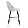 26 inches Edwin Upholstered Counter Height Stool (Set of 2, Set of 3) with Walnut Leg for Kitchen Island, Dining Space - The Pop Home - 4 of 4