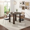 Wooakway 30" Height Contemporary Round Wood Dining Table Versatile Dining Conference Entertaining Solution in Black/Walnut/Natural Wood Finish - 3 of 4