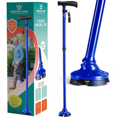 Walking Cane for Men Folding Cane for Women in Blue - Self-Standing Lightweight Cane with Adjustable Heights and Special Balancing – MedicalKingUsa