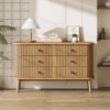 6 Drawer Dresser for Bedroom, Double Chest of Drawers, Boho Wooden Dresser with Handles, Storage Organizer for Closet, Living Room, Hallway, Entryway - 2 of 4