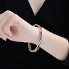 Guili 14K Gold Plated Bangle Bracelet with Multi-Colored Cubic Zirconia Adds a Vibrant Pop of Color and Sparkle for a Bold, Stylish Statement Look - 3 of 3