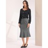 Hobemty Women's Elegant Below Knee Length Fishtail Skirt with Belt - 3 of 4