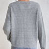 Womens Sweater V Neck Long Sleeve Pullover Knit Sweater - 3 of 3