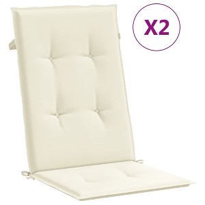 vidaXL Garden Highback Chair Cushions 2 pcs Cream 47.2"x19.7"x1.2" Fabric - 1 of 1