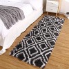 Soft Shaggy Diamond Runner Rug, Non-Slip Plush Carpet for Bedroom, Kids' Room & Living Room, Machine-Washable Fluffy Floor Mat - 2 of 4