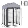 SKYONE 4'x4' Outdoor Dog Kennel with 16 sq.ft Activity Area, Heavy Duty Steel Playpen Enclosure, - 3 of 4