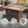 Sonkuki 6 Pieces Patio Sofa with Rectangle Fire Pit Table and Ottomans, Patio Conversation Couch with Cushion - 4 of 4