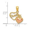 Black Bow Jewelry 14k Yellow & Rose Gold Sweet 16 Double Heart Pendant, 15mm - 3 of 4