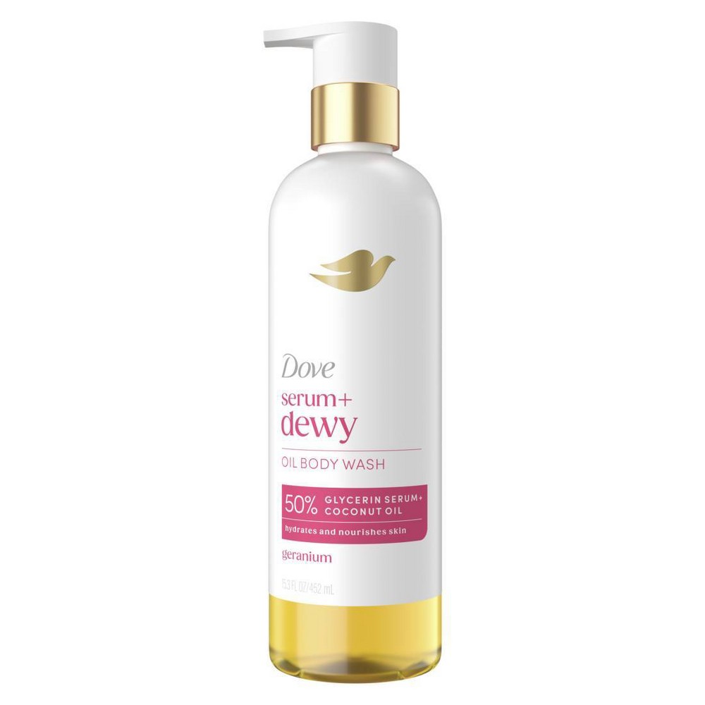 Dove Beauty Serum+Dewy Oil Body Wash - 50% Glycerin Serum - 15.3 fl oz