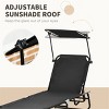 CAVINAS 2PC Reclining Oxford Beach Chair with Adjustable Sunshade,5-Position Oxford Lounge Chair for Outdoor,Lawn,Backyard - 3 of 4