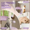 Gulches Purple 33 inch Flower Cat Tree Small Cats Plush Condo Curved Perch Sisal Posts Pom Pom Dangling Ball 11 lbs Tower Furniture - 2 of 4