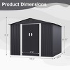 SEVOBAL Storage Sheds Outdoor Storage Room With All-Weather Design Metal Tool Shed For Backyard, Patio, Lawn, Gray, 101.18"*100.39"*70.28" - 3 of 4