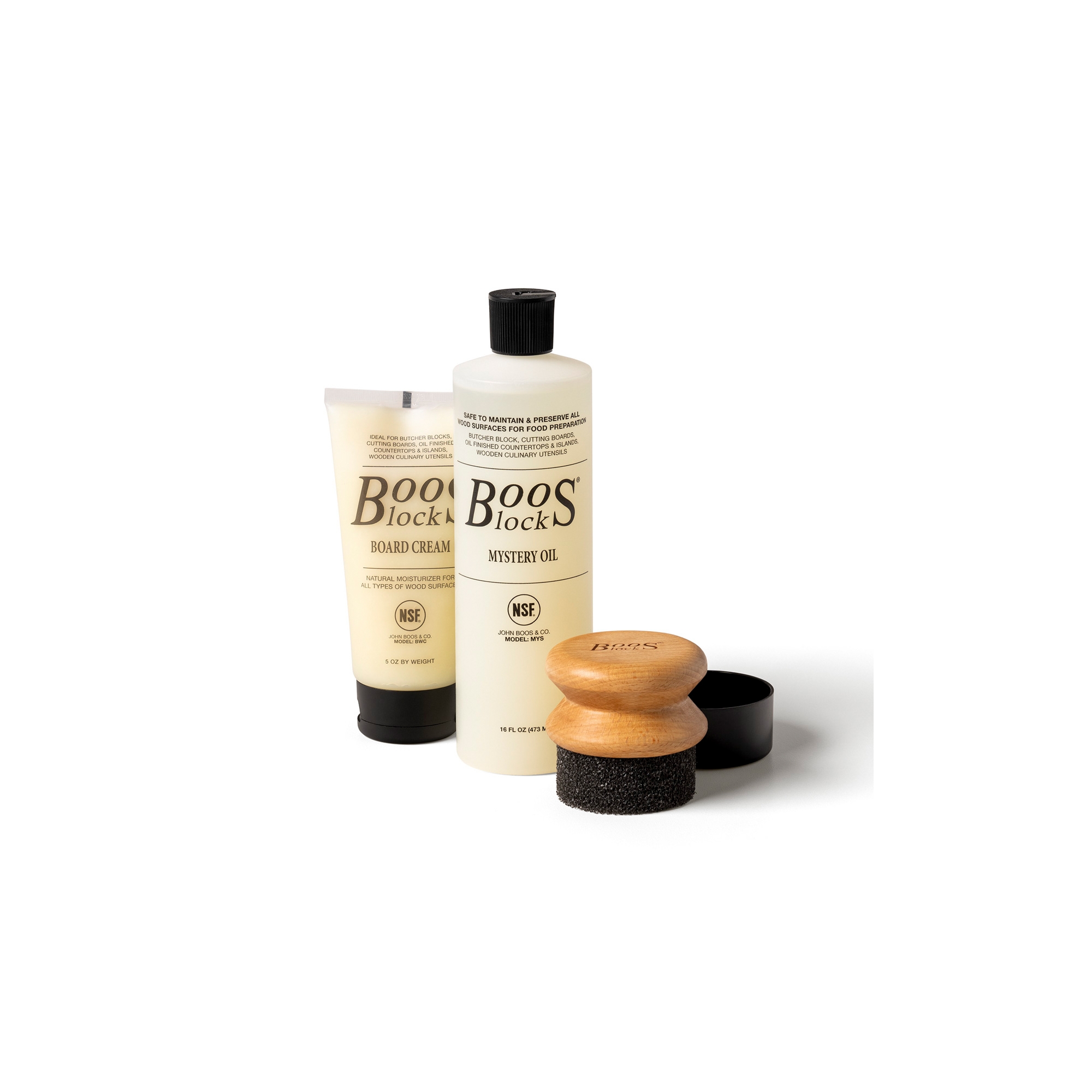 John Boos 3 Piece Maintenance Set with Mystery Oil, Board Cream, and Applicator