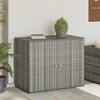 vidaXL Durable Gray Garden Storage Cabinet - Weather-Resistant Poly Rattan Material - Compact and Spacious with Easy Assembly - 2 of 4