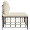 vidaXL Garden Middle Sofa Anthracite, Beige PE Rattan Modular - 4 of 4