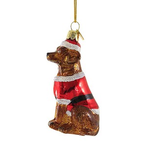 Kurt S. Adler 3.5 Inch Dog In Santa Suit Christmas Best Friend Tree Ornaments - 1 of 3