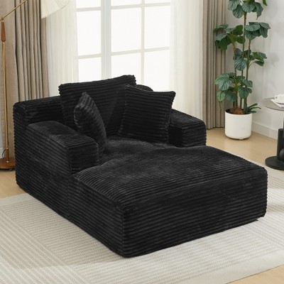 Grungis Corduroy Upholstered Sofa Bed with Back Cushion & Removable Pillows, Full- compressed Fluffy Sleeper Chair for Living Room