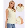 INSPIRE CHIC Women's Sleeveless Button Down Peter Pan Collar Casual Tank Tops - 2 of 4