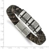 Black Bow Jewelry Men's Stainless Steel & Multicolor Leather Bead Bracelet, 8.25 Inch - 3 of 4