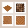 11 Pieces of 11.7" x 11.7" Textured Plastic Wood Deck Tiles for Outdoor Terrace Flooring, Brown - 3 of 4