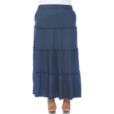 Plus Size Tiered Maxi Skirt