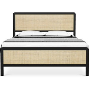 Acekool Boho Rattan Bed - Full Size with Safe Corners - 1 of 4
