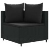 vidaXL Patio Sofa Set with Cushions Lounge Setting Outdoor Furniture Poly Rattan - 4 Piece Black - 3 of 4