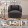 Soft Boucle Upholstered Swivel Accent Barrel Chair Wide Seat Round Single Sofa Chair 360 Swivel - 2 of 4