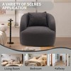 Soft Boucle Upholstered Swivel Accent Barrel Chair Wide Seat Round Single Sofa Chair 360 Swivel - image 2 of 4