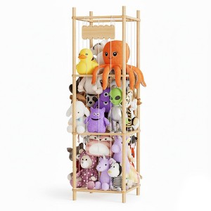 SpaceAid Stuffed Animal Storage Organizer – Wood Toy Zoo Cage, Large Plush Toy Holder for Playroom, 15.8" Wide, Natural - 1 of 4