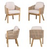 7 Piece Outdoor Acacia Wood Dining Sets,1PC Dining Table and 6PCS Rope Woven Dining Chairs,6 Seater Wooden Garden Dining Sets-Coolbibila - 4 of 4