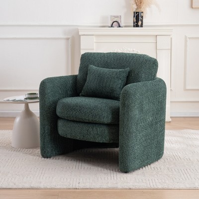 ModernLuxe Stylish Accent Chair Barrel Chair, Chenille Fabric Upholstered Armchair with Pillows for Living Room, Bedroom, or Office